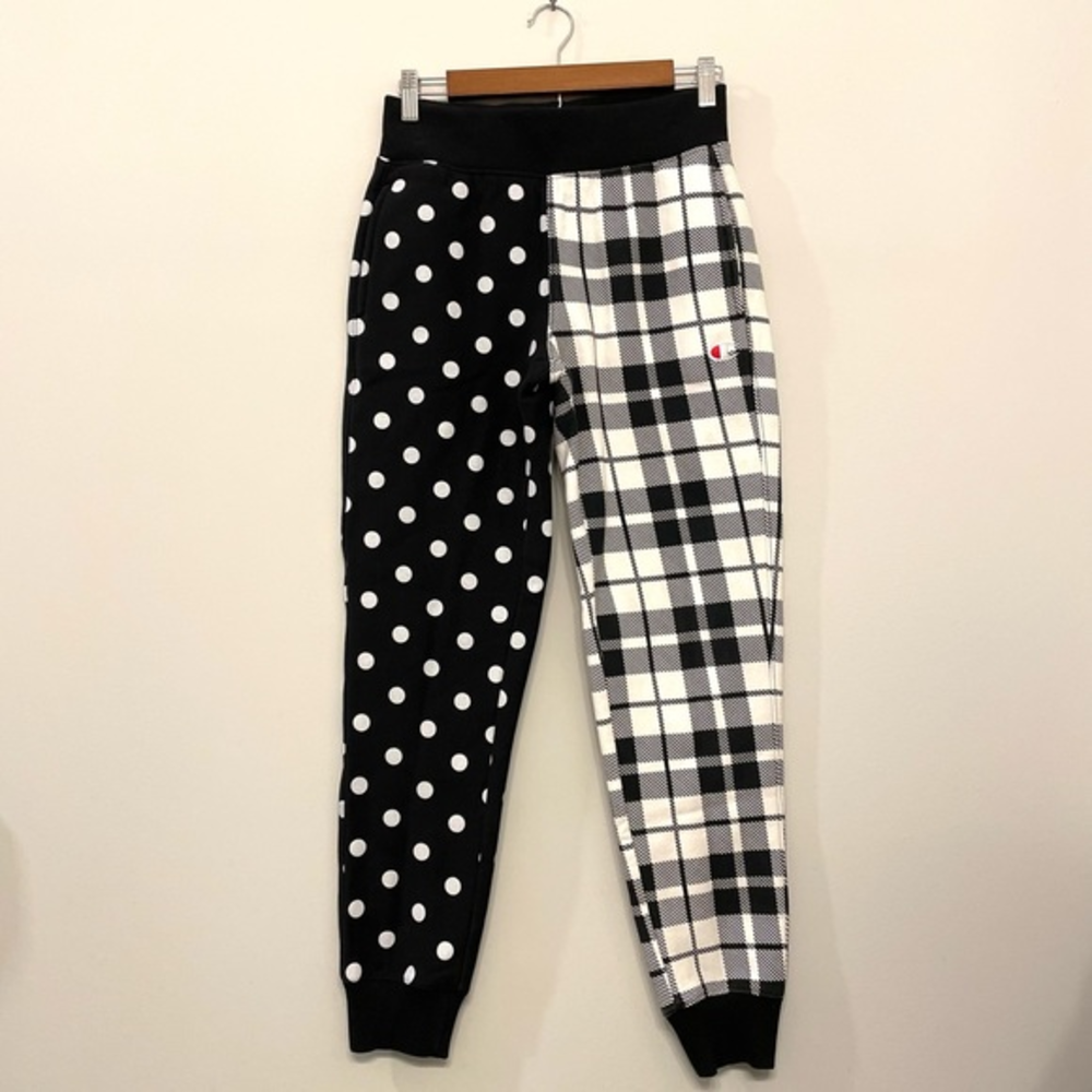 Champion/Urban Outfitters‎ Reverse Weave Jogger Sweatpants Polka Dots Plaid sz S